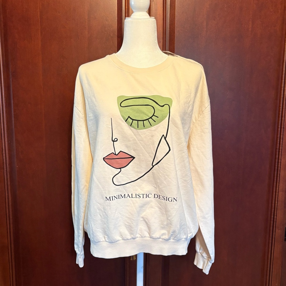 Maple Cream Graphic Lightweight Funky Unique Sweatshirt NWT